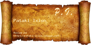 Pataki Ixion névjegykártya